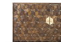 GINER Y COLOMER - Buffet 2 portes 3 tiroirs en bois de manguier et métal, finition noyer et doré, 190x40x77 cm